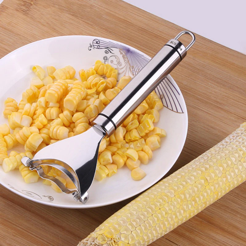 Stainless Steel Corn Peeler & Stripper — Set of 2