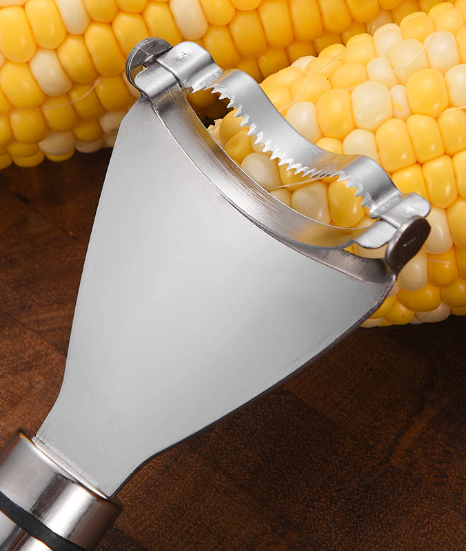 Stainless Steel Corn Peeler & Stripper — Set of 2