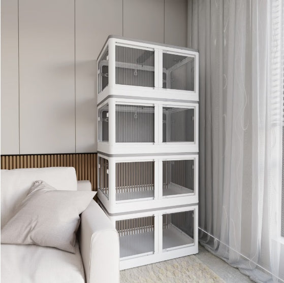 Clear Stackable Storage Bins — Set of 4