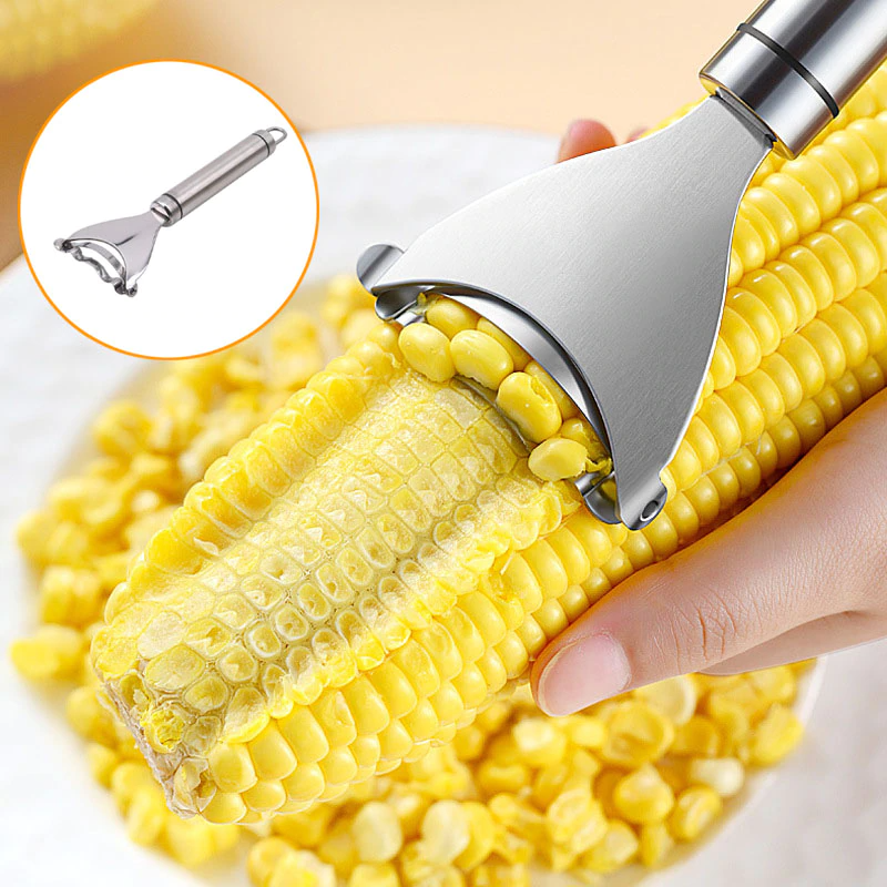 Stainless Steel Corn Peeler & Stripper — Set of 2