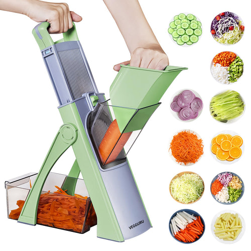 5-in-1 Adjustable Mandoline Slicer with Julienne & Potato Cutter