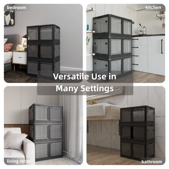 Clear Stackable Storage Bins — Set of 4