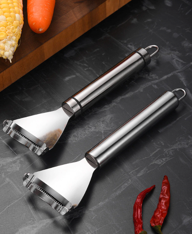 Stainless Steel Corn Peeler & Stripper — Set of 2