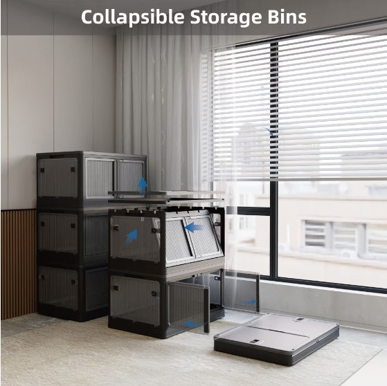 Clear Stackable Storage Bins — Set of 4