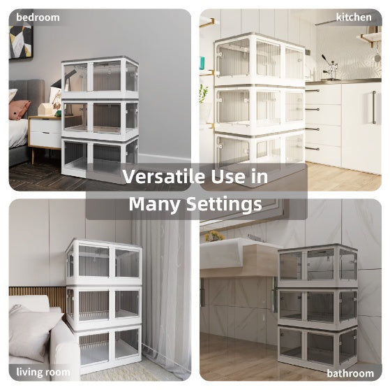 Clear Stackable Storage Bins — Set of 4