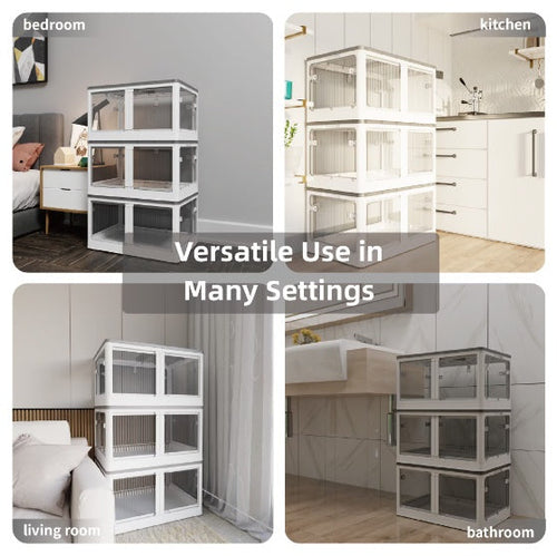 Clear Stackable Storage Bins — Set of 4