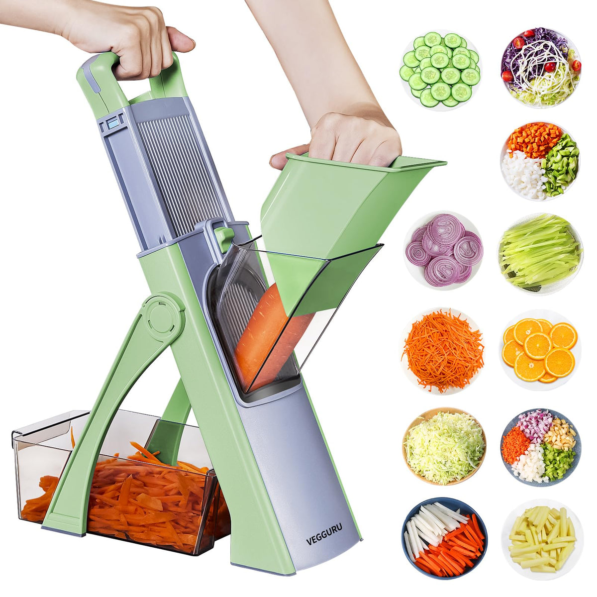 5-in-1 Adjustable Mandoline Slicer with Julienne & Potato Cutter