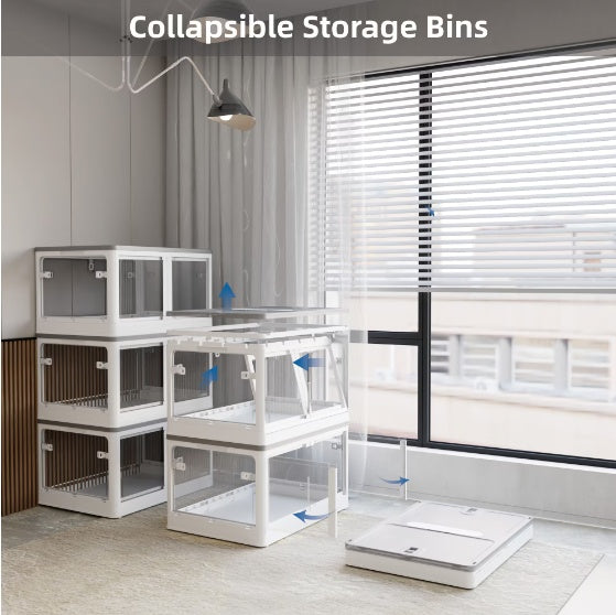 Clear Stackable Storage Bins — Set of 4