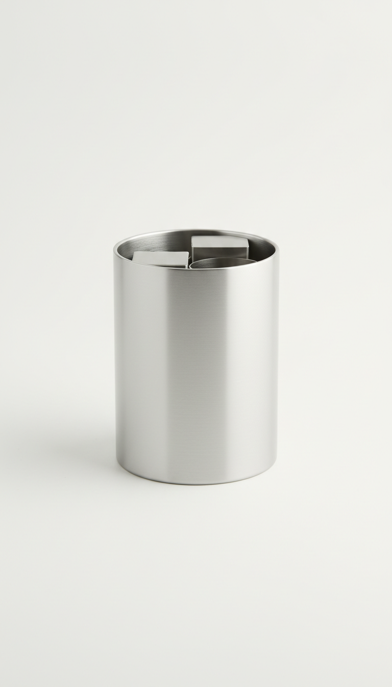 Brushed Metal Utensil Holder