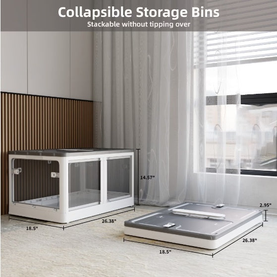 Clear Stackable Storage Bins — Set of 4