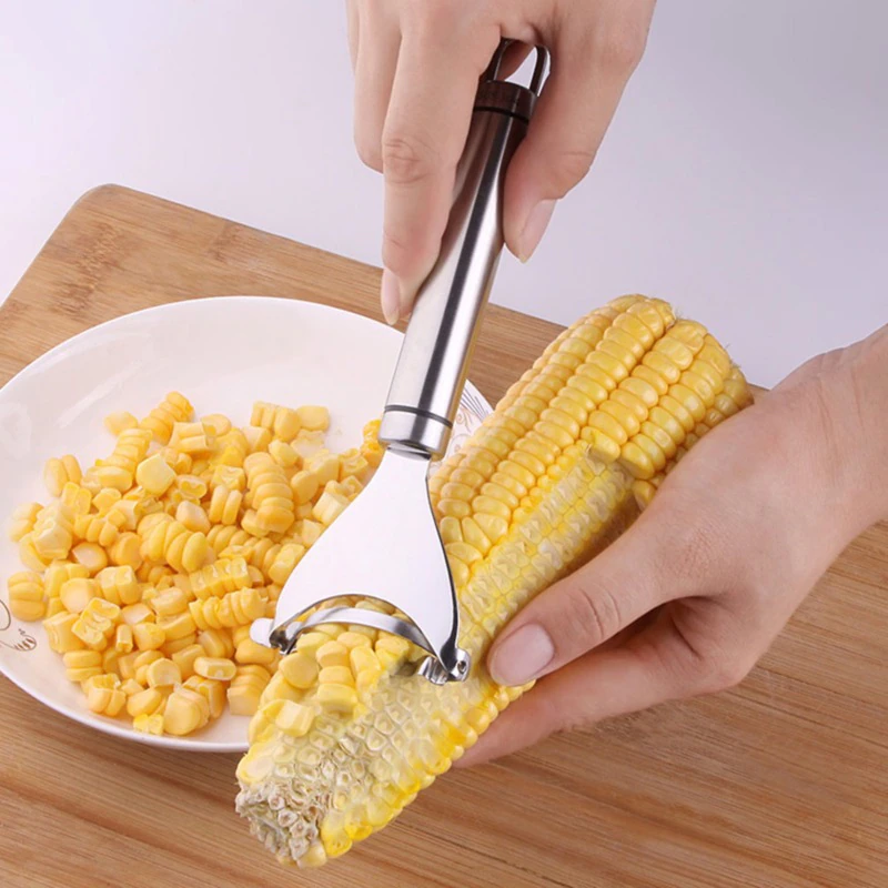 Stainless Steel Corn Peeler & Stripper — Set of 2