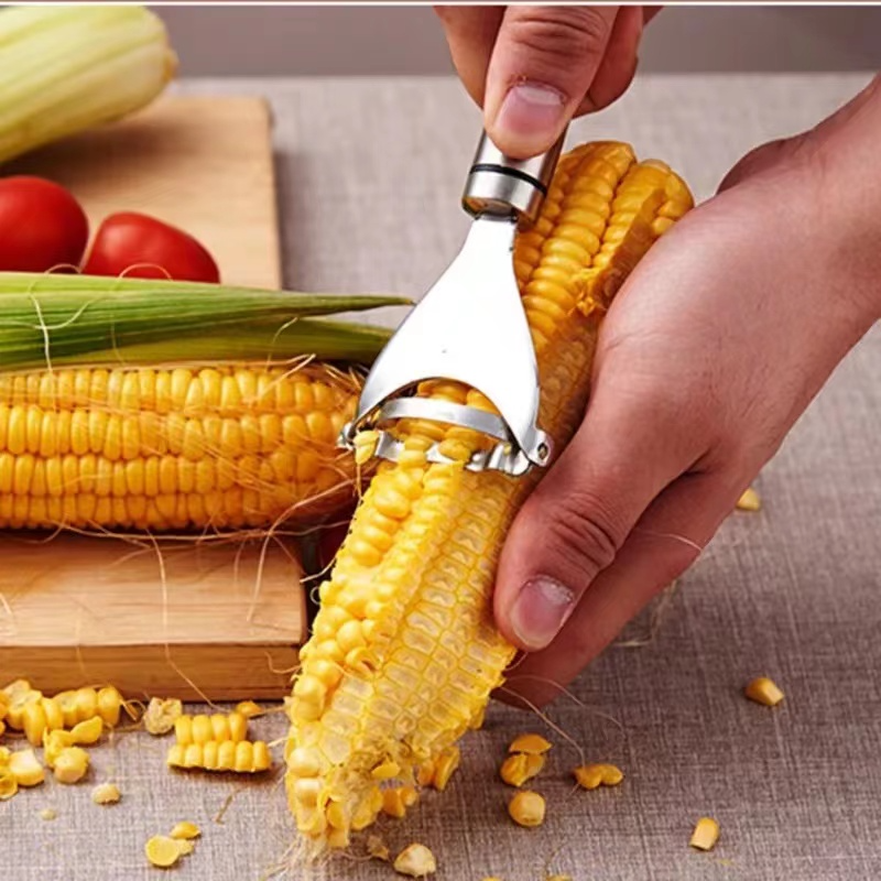 Stainless Steel Corn Peeler & Stripper — Set of 2