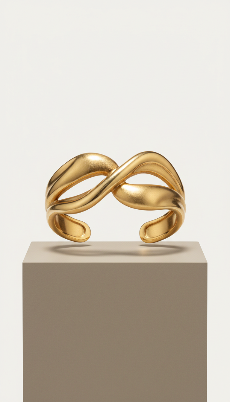 Sculptural Gold Cuff Bracelet